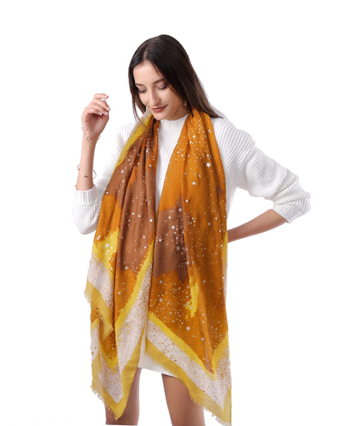 Women's Uniquely Designed Soft Early Spring Autumn Scarf Shawl -Star Sky