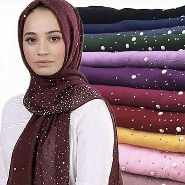 Women hosiery cotton diamond hijab/Banyan cloth hijab with  stones/Stretchable Cotton Scarf 